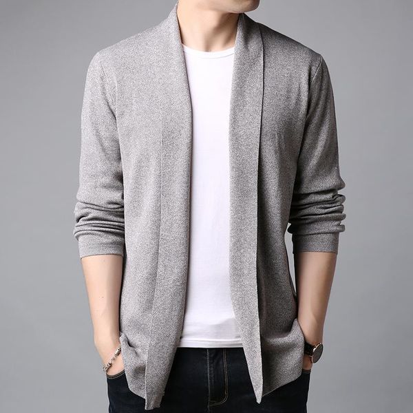 

men's sweaters 2021 autumn winter brand clothing sweater men fashion solid color slim fit cardigan open long stitch knitted, White;black