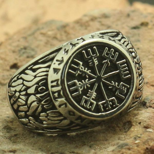 

cluster rings size 7 to 14 men boy 316l stainless cool est viking vintage ring, Golden;silver