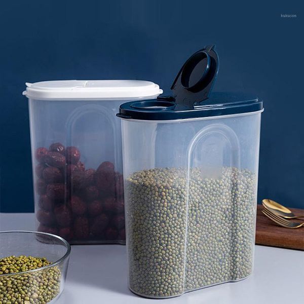 

storage bottles & jars kitchen tank grain transparent sealed large capacity box food fresh-keeping gold jar