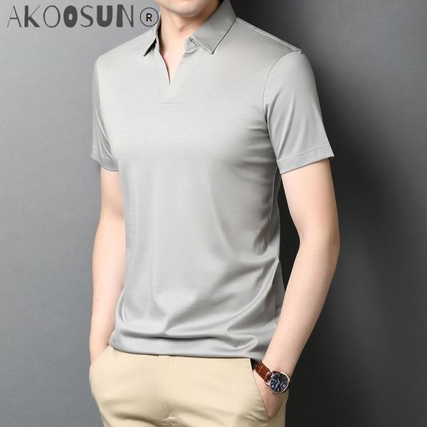 

men's t-shirts akoosun man's t-shirt summer silk t shirt men clothes 2021 casual mens shirts korean tshirt camisetas hombre zty026, White;black