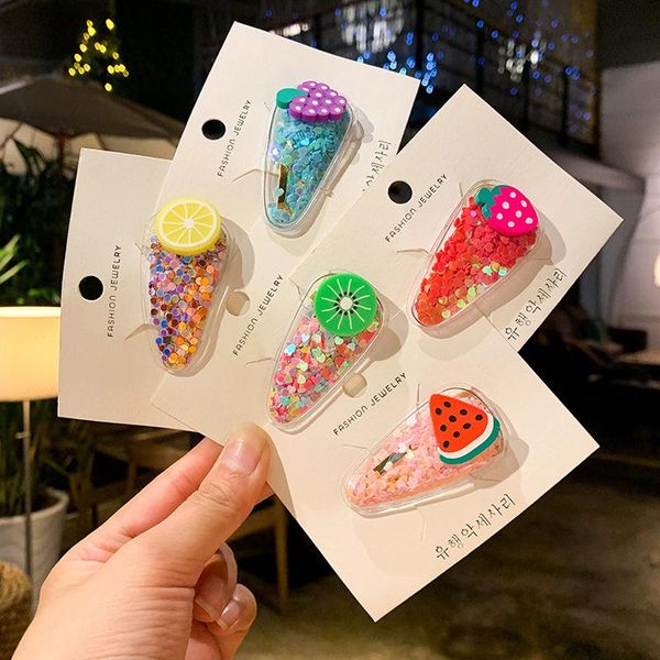 

hair accessories keelorn baby kids 5pcs/set cute girls hairpins cartoon clips children headwear flower fruit hairgrip gift, Slivery;white