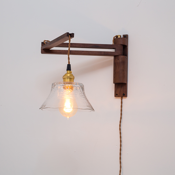 

black walnut vintage japanese wall lamp bedroom corridor study retractable mirror front light