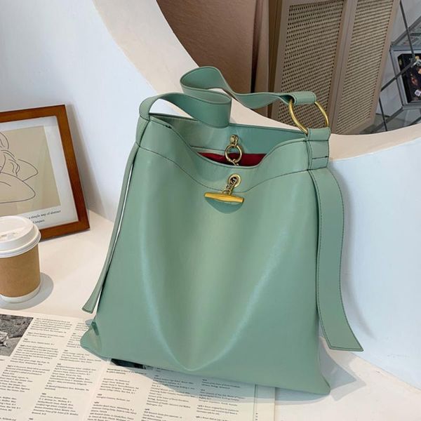 

solid color pu leather bucket bags for women 2021 shoulder messenger bag lady fashion handbags luxury travel crossbody totes