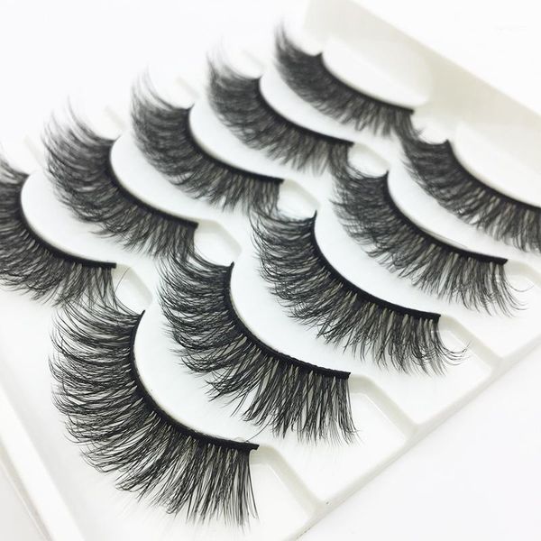 

5 pairs faux 3d mink lashes fluffy wispy false eyelashes natural long eyelash extension makeup handmade fake lash 3d-171