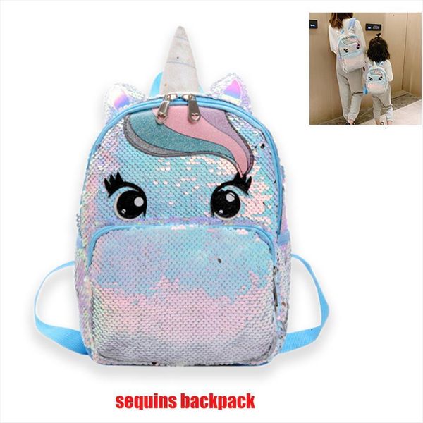 

shining unicorn sequin backpack cute bags for parent child shopping travel school good dad choice luck girls