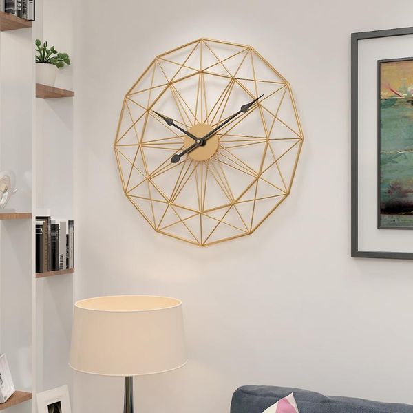 

wall clocks 60cm absolutely silent bedroom decor clock retro iron art large for home living room 2021