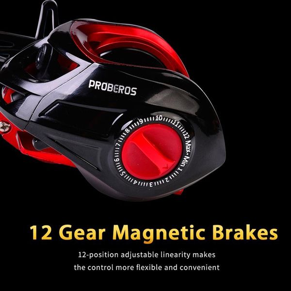 

baitcasting reels ppro beros compact water drop fishing (red and black) 7.2: 1 high speed ratio bearing numbers: 18 + b
