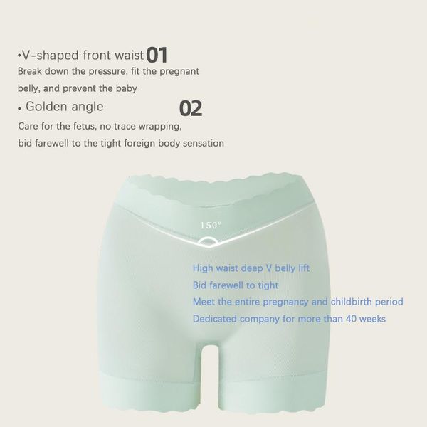 

maternity bottoms high-waist simple solid-color panties nude women's safety pants for abdomen support, White