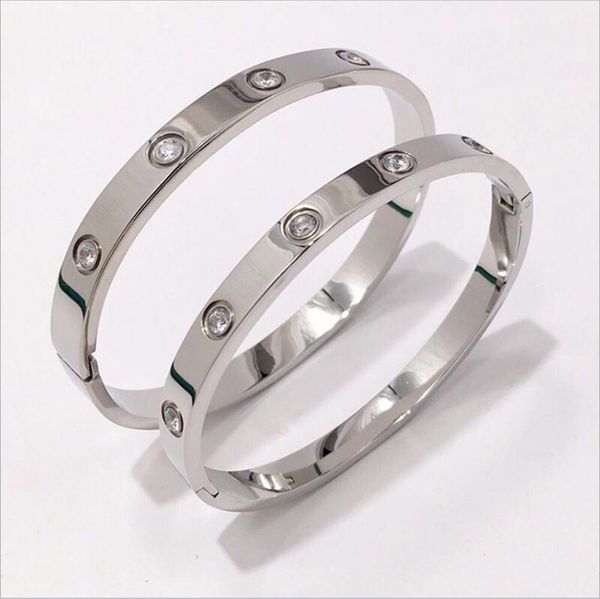 

charm love diamond bangle silver bracelets for couples titanium steel gift travel chirstmas white gold bangles women men luxury bracelet des, Black