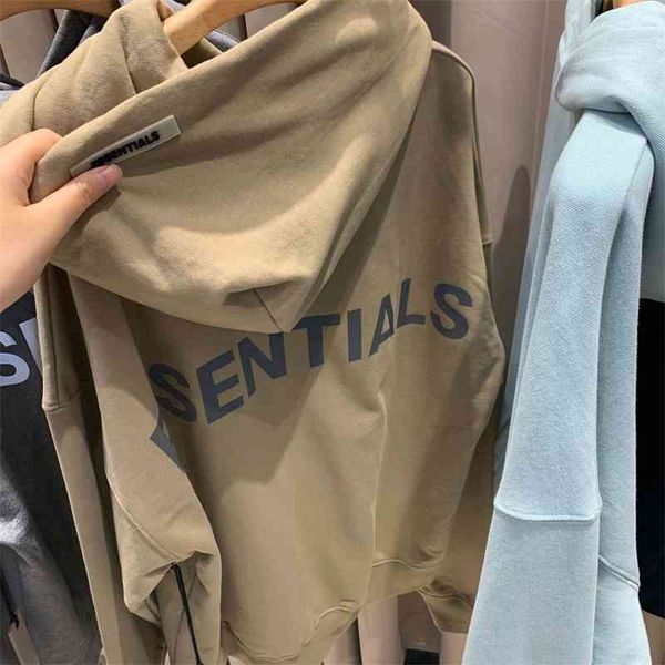 

different market 21 autumn and winter new ess double line reflective letter hooded sweater korean street couple top, Black