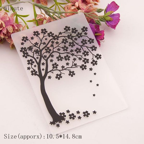 

craft tools 2021 design tree and small flowers plastic embossed folder for diy scrapbook paper template mold decoration