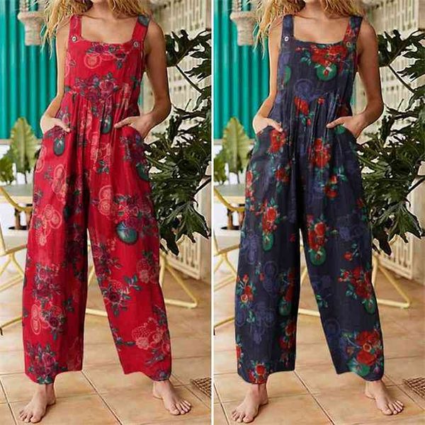 

women fashion sleeveless straps wide leg pants printed rompers summer jumpsuits casual long overalls vintage suspenders 5xl, Black;white