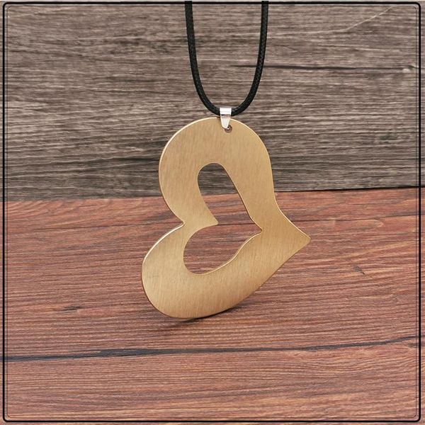 

pendant necklaces gothic golden metal heart for women punk kpop necklace coco vintage cute steel chain boho accessories jewelry, Silver