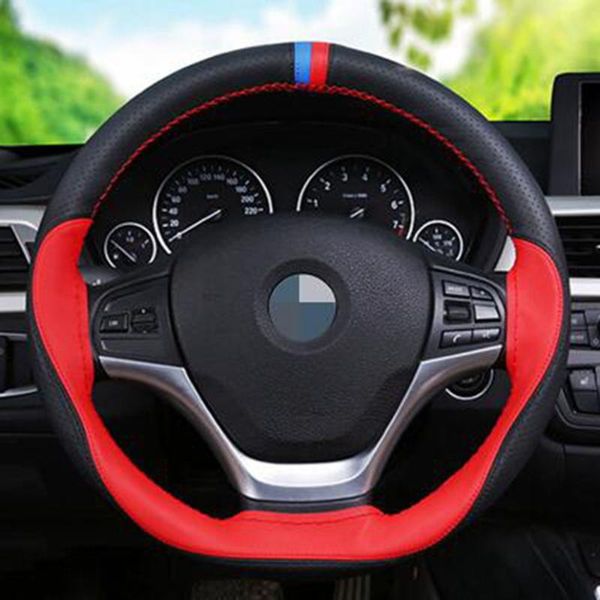 

steering wheel covers car cover accessories leather w/ needles thread brand