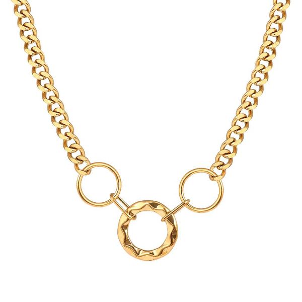 

pendant necklaces fysara 2021 punk layered chain necklace neck chains for women vintage stackable gold goth hoop metal clavicle jewelry, Silver