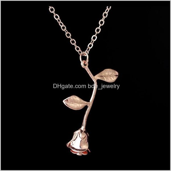 

pendant necklaces & pendants jewelryrose gold color personalized custom charm necklace final rose flower movie jewelry women -p drop deliver, Silver
