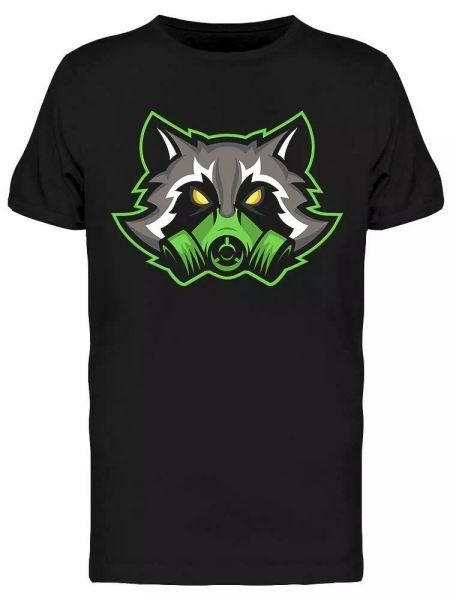 

Gas Mask Raccoon Mascot Tee Men's -Image by Shutterstock, White;black