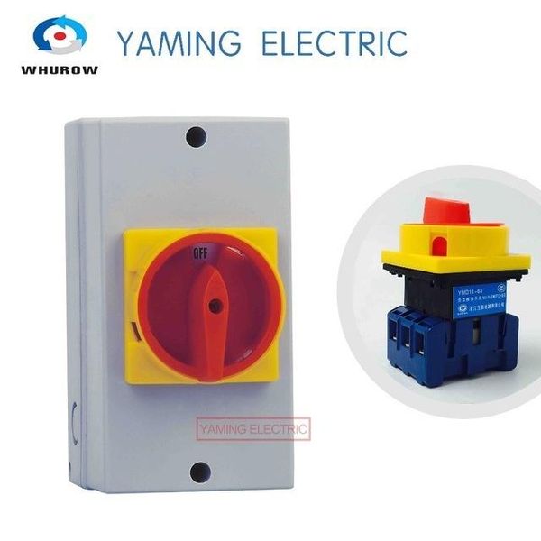

smart home control isolator switch on-off 2 positions ymd11-63d cam changeover switches with screws padlock 63a 3p silver contact 6 terminal
