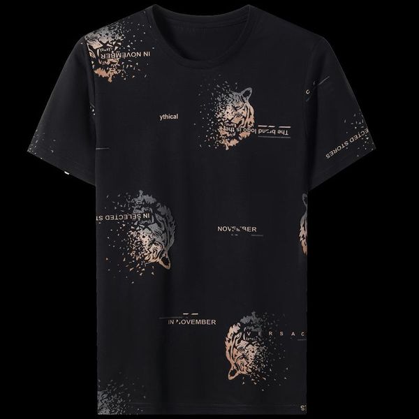 

men's t-shirts 2021 summer round neck cotton t-shirt male printing casual short-sleeved high-quality, White;black
