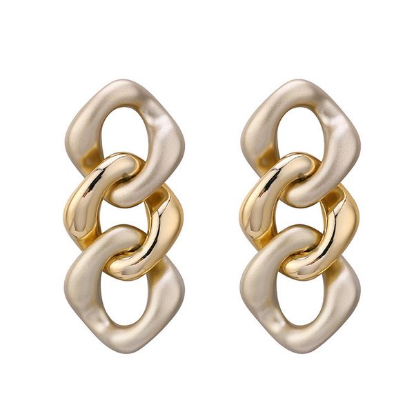 

simple fashion ol irregular twist chain earrings women's geometric exaggeration personalized gold earrings, Silver