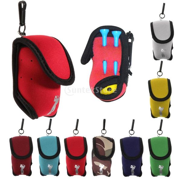 

golf training aids neoprene mini ball bag tees holder storage case carry pouch with waist belt clip for practice - choose color