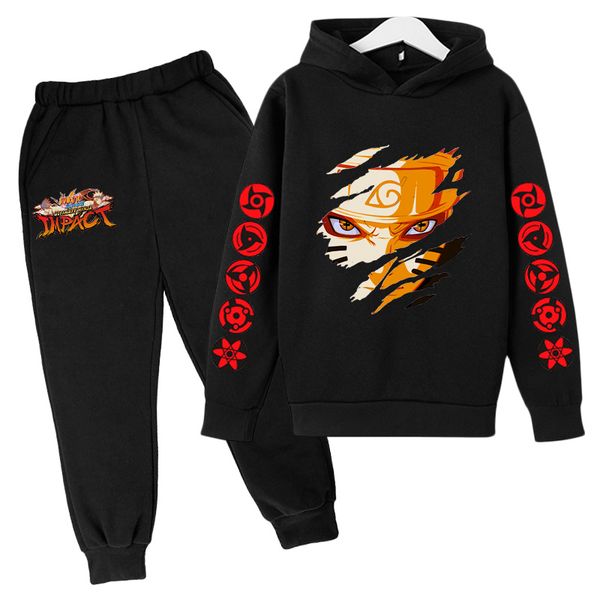

3d anime naruto sasuke hoodies men boys sweatshirt harajuku kids hooded autumn winter pullovers kakash hip hop child tracksuits pant sets, White