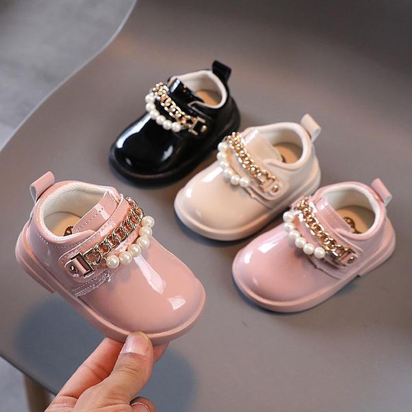 

first walkers 2021 baby shoes girls sweet flats princess single soft bottom toddler non-slip leisure cute pearl wedding