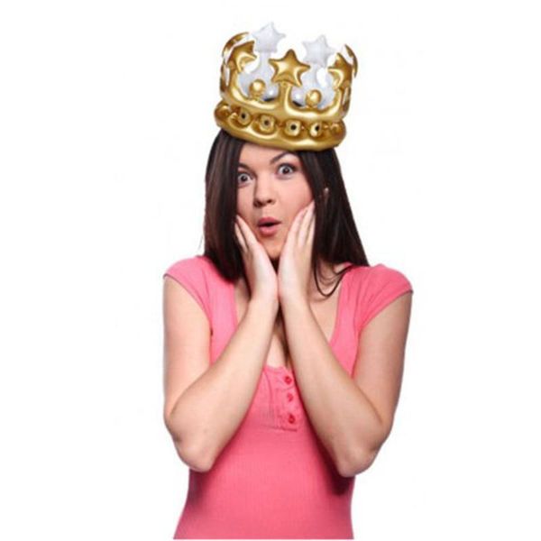 

party hats slae inflatable gold crown happy birthday hat cap king toy decoration