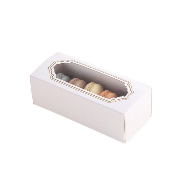 

macarons box for 5 macaron container drawer type boxes cookie cake dessert party gift packing with clear windo wrap