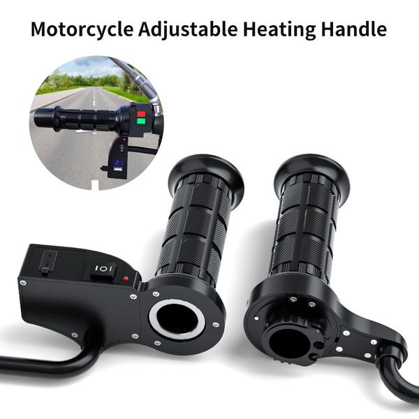

handlebars wupp motorcycle electric heating handle winter 12v modification with switch digital display cover adjustable temperature