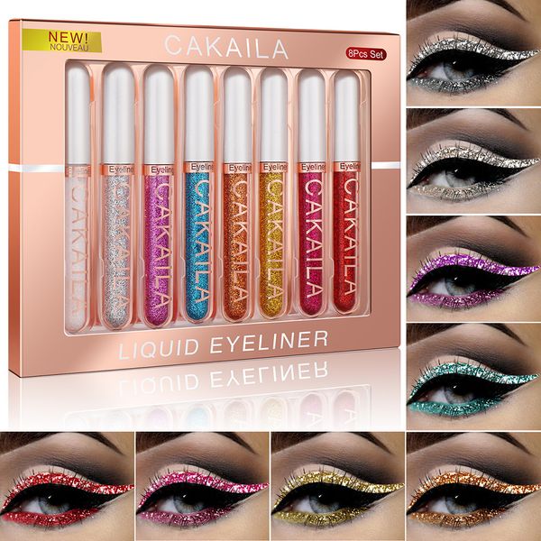 CAKAILA 8 colori eyeliner liquido opaco bianco nero blu verde giallo set di matite per eyeliner ad asciugatura rapida