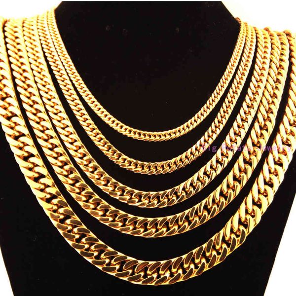 

yutong perfect gold 6/8/10/12/14mm wide cuban link chain stainless steel bracelet/necklace cool men's jewelry 7-40" custom sizes, Silver