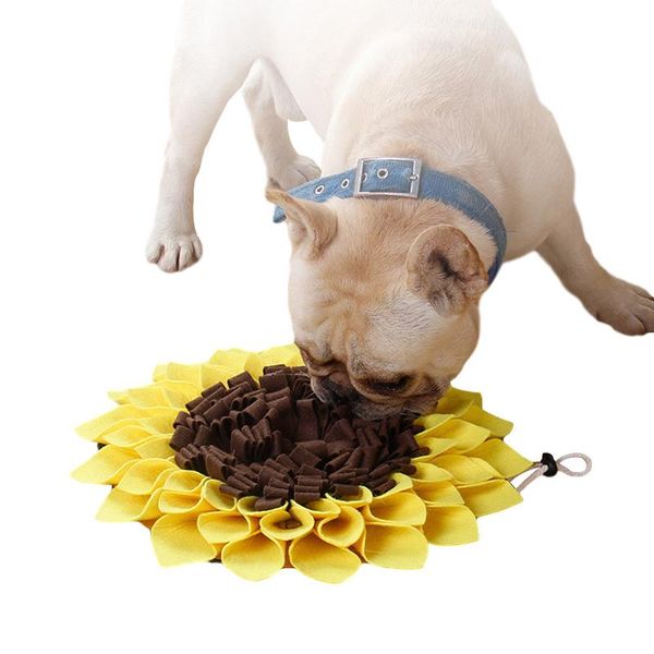 

kennels & pens dog mat pet sniffing training blanket sunflower slowing feeding pad relieve stress puzzle toy nose supplies