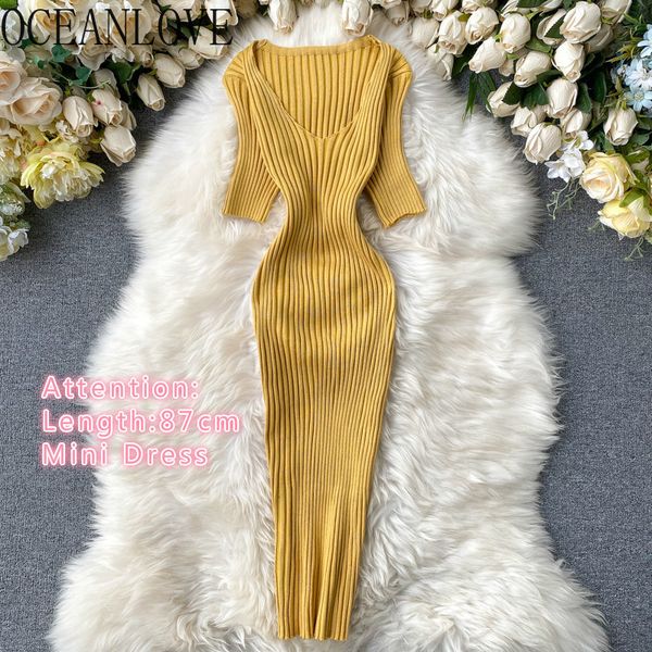 

v neck knitted women solid short sleeve vestidos stretch high waist vintage summer bodycon dress 15890 210415, Black;gray