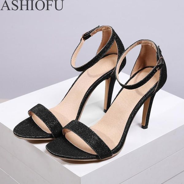 

women high heel sandals open-toe party prom summer shoes large size fashion evening, Black