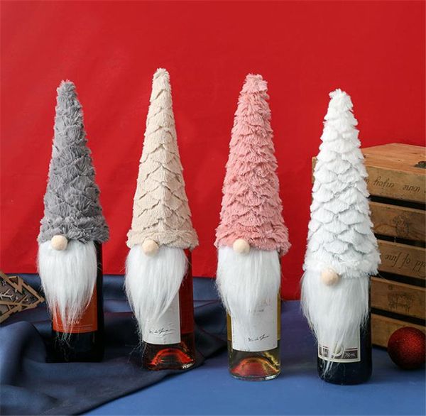 Natal gnomos garrafa de vinho cobre artesanal sueco champanhe toppers decorações para casa férias dd619