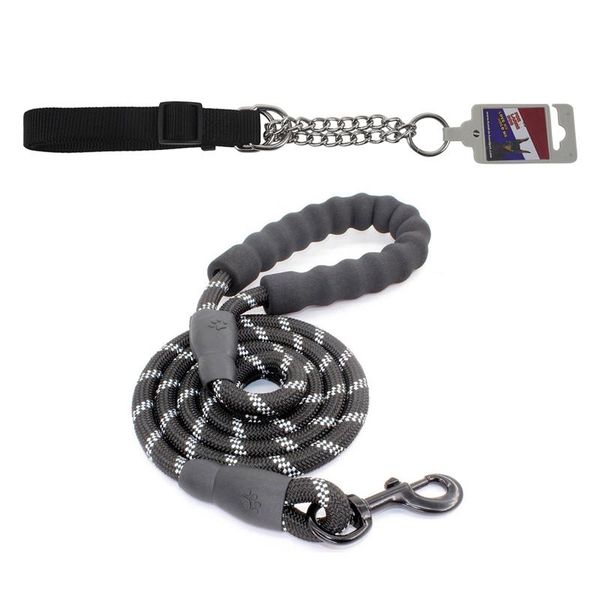 

dog collars & leashes gear martingale adjustable choke-style collar black 5 ft strong leash comfortable padded handle