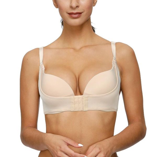 

bras front back closure push up half cup thin strength adjusted wire for women 30 32 34 36 38 40 42 44 a b c d dd e, Red;black