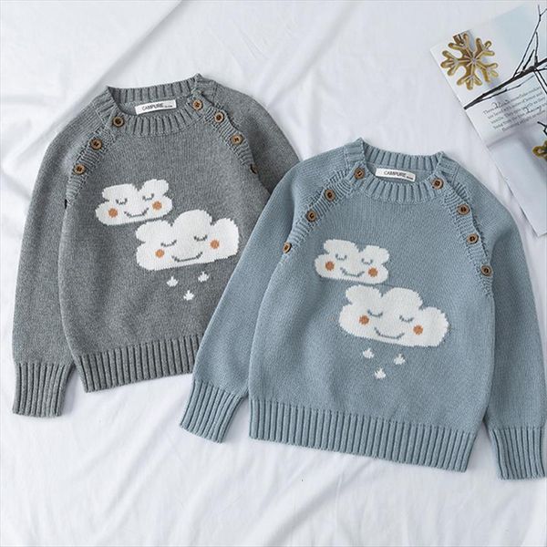 

autumn kids knitting pullovers baby boys girls cartoon long sleeve cotton pullover sweaters coat, Blue