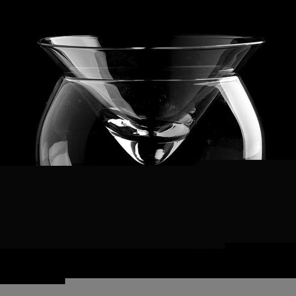 

molecular mixology interlayer triangle cocktail iced crystal wine glass cone martini globular set bartender special drinking cup glasses