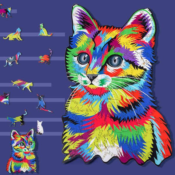 

new irregular wooden puzzle board decompression toy