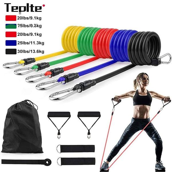 

resistance bands 11pcs/set latex exercise home rope rubber expander elastic for fitness workout yoga training tubes pull