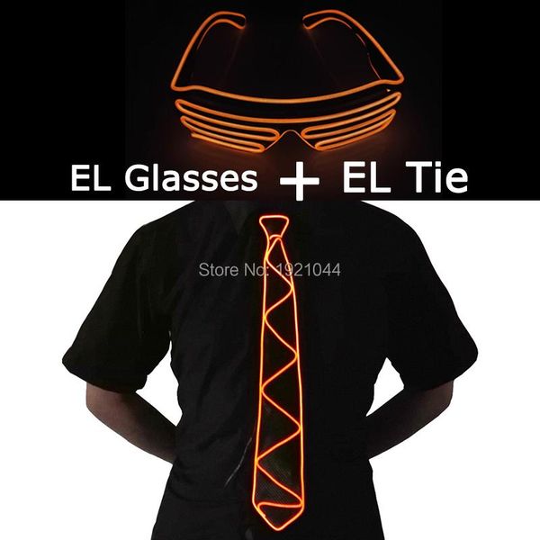 

luminous led glasses el wire fashion neon tie dancing party bar florescent light costume for festival supplies decoration