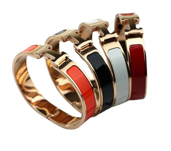 

bangle european and american fashion men women party holiday gifts letter double color titanium steel couple bracelet, Black