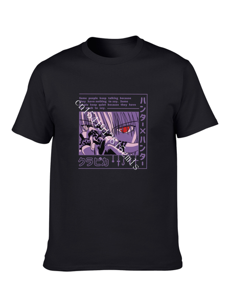

men's t-shirts classic discovery purple cartoon girl 100% cotton t-shirt casual fashion campus hip hop harajuku super large, White;black