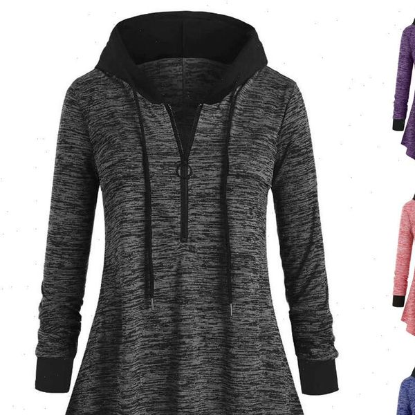 

womens blouses spring women plus size hooded tunic casual female space dyeing long sleeve large 5xl and blouse, White