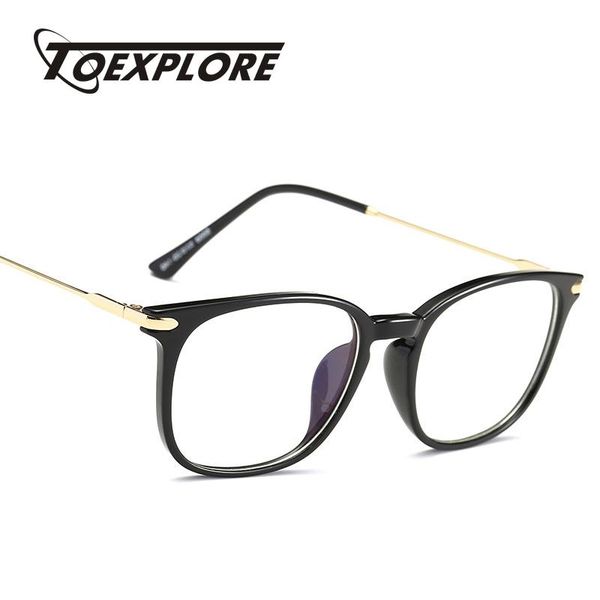 

fashion sunglasses frames toexplore men women anti blue light ray eyewear tr90 frame vintage retro luxury optical glasses goggle myopia for, Black