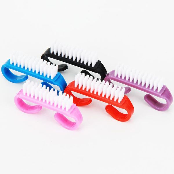 

nail brushes 10pcs/bag cleaning clean brush file soft remove dust art plastic portable multi color dusting manicure tools, Yellow