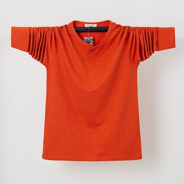 

men's t-shirts autumn spring casual t shirt men collar solid color slim fit long sleeve cotton plus size 6xl &tees, White;black