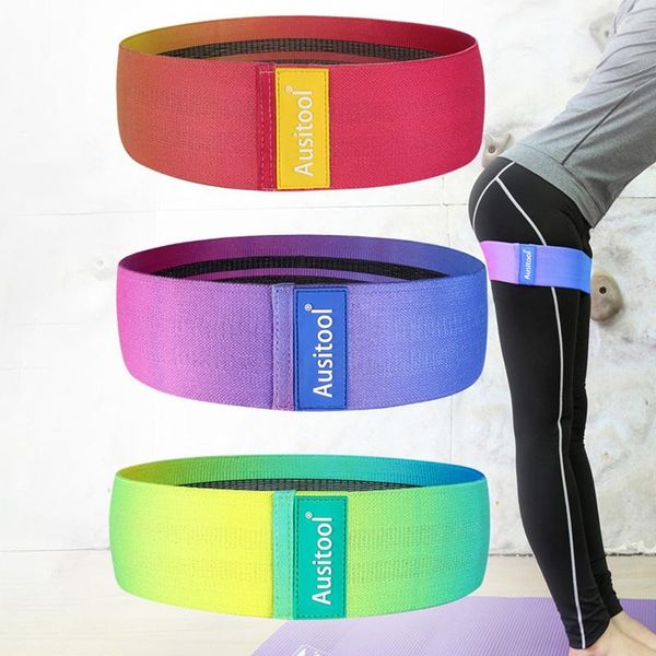

squat yoga resistance belt cotton hip ring buring with elastic tension band, set of 3 bands